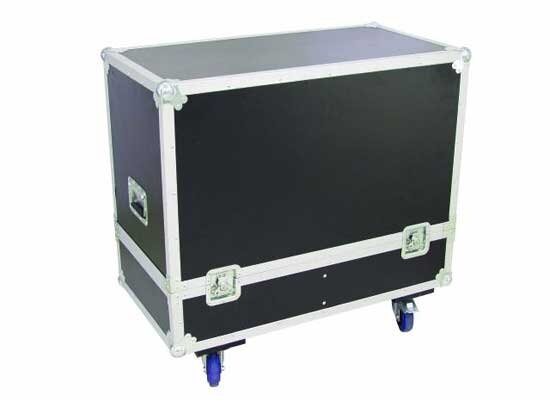 Case für 2x Omnitronic PAS-215, Haube, 4x Blue Wheel (2 gebremst), 2x Klappgriff, 4x Butterfly