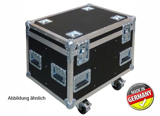 Case für 8x Arri Junior 650 Plus + Torblende, ROADLINE, PVC schwarz, stapelbar, 4x Black Wheel (2xgebr.) MADE IN GERMANY