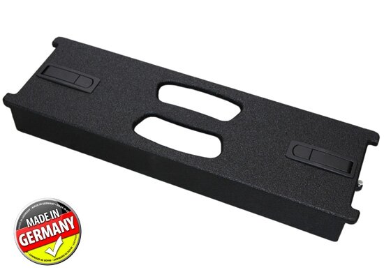 Rackmodul Vario 03HE Frontdeckel, 12mm Multiplex, Polyurea schwarz, 2x Druckverschluss, MADE IN GERMANY