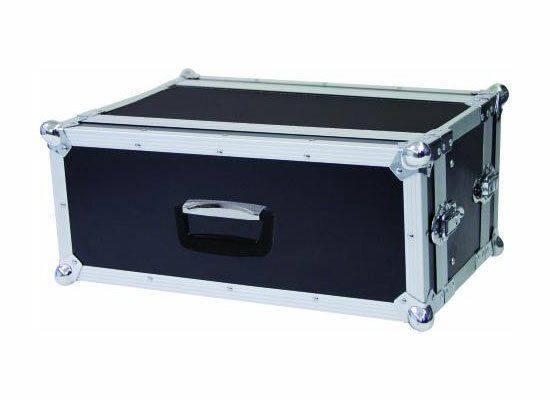 Rack 04 HE CO DD Effekt 19 Nutztiefe:25cm, MADE IN CHINA, 2x Deckel, 4x Aufsatzschloss, Koffergriff, schwarz