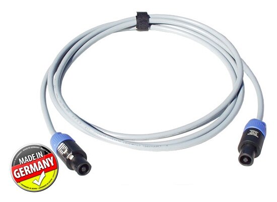 Lautsprecherkabel SKE-05 ECO, Neutrik Speakon NL2FX, 5m, Ölflex grau,  2 x 2.5mm², Kabelklettband