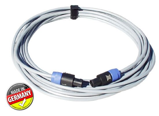 Lautsprecherkabel SKE-20 ECO, Neutrik Speakon NL2FX, 20m, Ölflex grau,  2 x 2.5mm², Kabelklettband