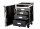 Rack 12 HE TOOL CASE, 19, ausklappbarer Tisch, MADE IN CHINA, 4x Schublade, Rollenwagen, PVC, schwarz