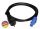 Schuko / Powerconkabel,  3m, 3x 1.5mm², Titanex H07RNF, Neutrik Powercon blau, Kabelklett, PROFIQUALITÄT
