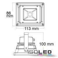 LED Fluter 10W, warmweiß, silber matt, IP65
