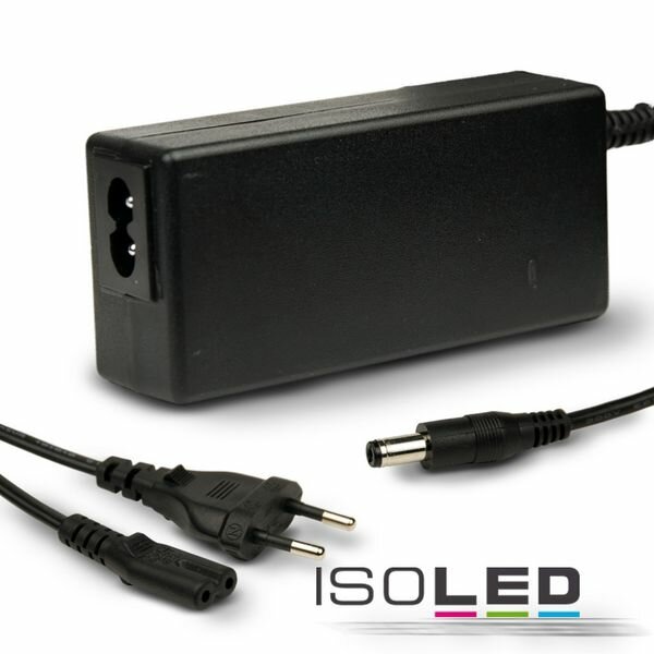 Trafo 12V/DC, 0-60W, mit Rundstecker und Flachstecker