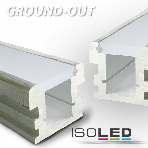 LED Montageprofil GROUND-OUT10, befahrbar, Alu Natur L: 2000mm