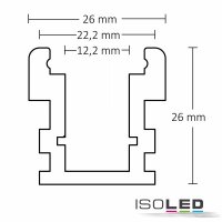 LED Montageprofil GROUND-OUT10, befahrbar, Alu Natur L: 2000mm