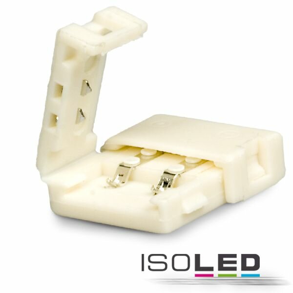 Clip-Verbinder (max. 5A) für 2-pol. IP20 Flexstripes mit Breite 10mm, Pitch-Abstand >12mm