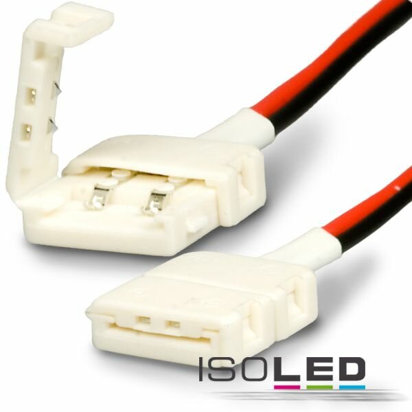Clip-Verbinder mit Kabel (max. 5A) für 2-pol. IP20 Flexstripes mit Breite 10mm, Pitch-Abstand >12mm