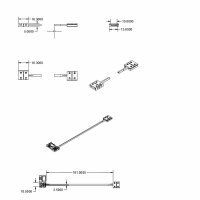 Clip-Verbinder mit Kabel (max. 5A) für 2-pol. IP20 Flexstripes mit Breite 10mm, Pitch-Abstand >12mm