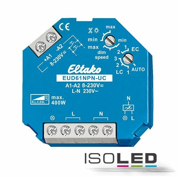 Universal-Push Dimmer Eltako für dimmbare 230V Leuchtmittel/Trafos, 400VA