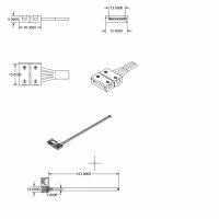 Clip-Kabelanschluss (max. 5A) für 2-pol. IP20 Flexstripes mit Breite 12mm, Pitch-Abstand >12mm