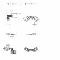 Clip-Eck-Verbinder (max. 5A) für 2-pol. IP20 Flexstripes mit Breite 8mm, Pitch-Abstand >12mm