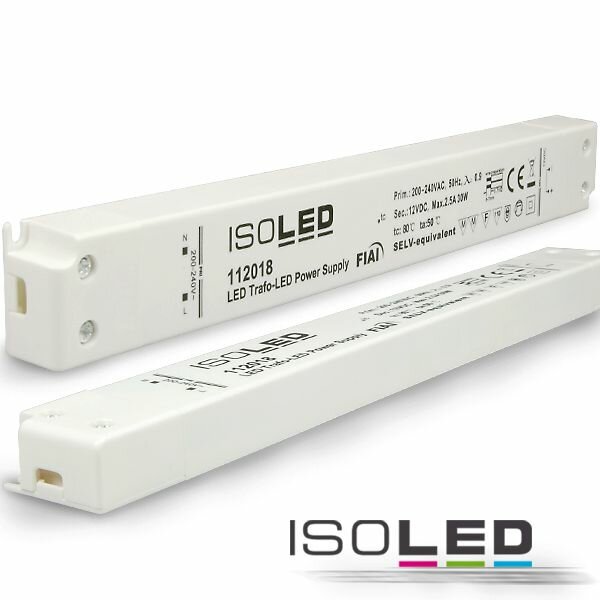 LED Trafo 12V/DC, 0-30W, ultraslim