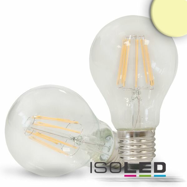 E27 LED Birne, 7W, klar, warmweiß