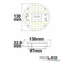 LED Umrüstplatine 130mm, 9W, mit Magnet, warmweiß