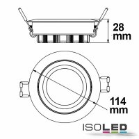LED Einbaustrahler, weiß, 15W, 72°, rund, warmweiß, dimmbar