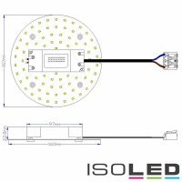 LED Umrüstplatine 160mm, 12W, mit Magnet, neutralweiß