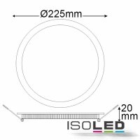 LED Downlight, 18W, ultra flach, rund, silber, warmweiß, dimmbar