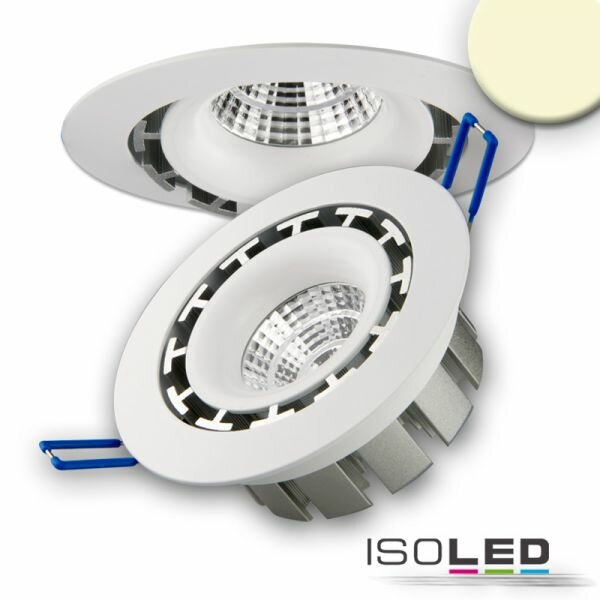 LED Einbaustrahler COB, weiß, 15W, 45°, rund, warmweiß, dimmbar