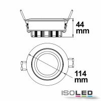 LED Einbaustrahler COB, weiß, 15W, 45°, rund, warmweiß, dimmbar