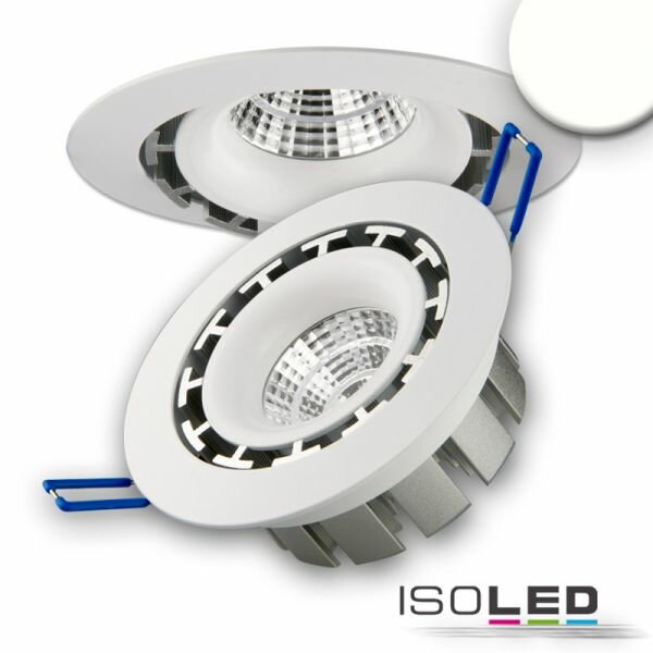 LED Einbaustrahler COB, weiß, 15W, 45°, rund, neutralweiß, dimmbar