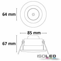LED Downlight COB, IP54, 8W, Aluminium gebürstet, warmweiß, dimmbar