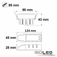 LED Einbaustrahler SUNSET, weiß, 15W, 45°, 2200-3100K, Dimm-to-warm