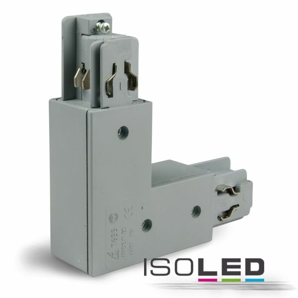 3-Phasen L-Verbinder N-Leiter innen, Schutzleiter außen, silber