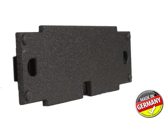 Rackmodul Vario 05HE Heckdeckel,12mm Multiplex, Polyurea schwarz, 2x Riegelverschluss, MADE IN GERMANY