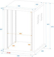 ROADINGER Stahl-Rack SR-19, 18HE