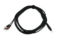 OMNITRONIC Adapterkabel 3,5 Klinke/2xCinch 3m sw