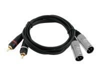 OMNITRONIC Adapterkabel 2xXLR(M)/2xCinch 1,5m sw