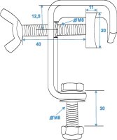 EUROLITE TH-25 Theatre Clamp silver