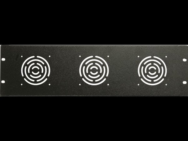 19" 3HE Rackpanel für 3 Ventilatoren