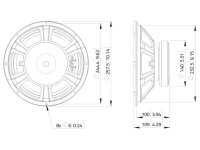 LAVOCE WSF102.00 10" Woofer Ferrite Magnet Steel Basket Driver