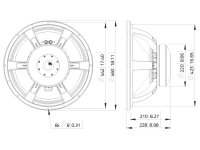 LAVOCE SAF184.04 18" Subwoofer Ferrite Magnet Aluminium Basket D