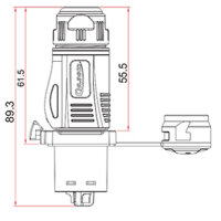 BD-24 power connector 3-pin male plug  metal type 500 V 25 A IP65