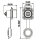LP-12 multicore connector M12 7-pin female chassis Square 100 V 3 A IPX8