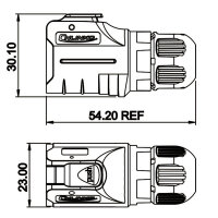 LP-16 multicore connector M16 9-pin male max. 250 V 5 A IPX8