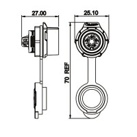 LP-16 power chassis connector M16 5-pin female round max....