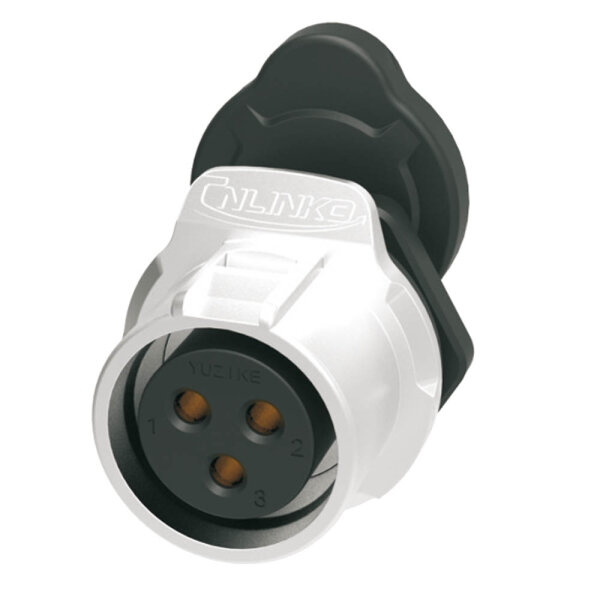 LP_20 power connector M20 3-pin female chassis round 500 V 20 A IPX8