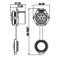 LP-20 multicore chassis connector M20 7-pin female round...