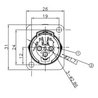 XLR chassis connector female 3-pin black metal housing...