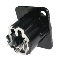 XLR chassis connector male 3-pin black metal housing solder cups