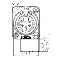 XLR chassis connector female 5-pin black metal housing...