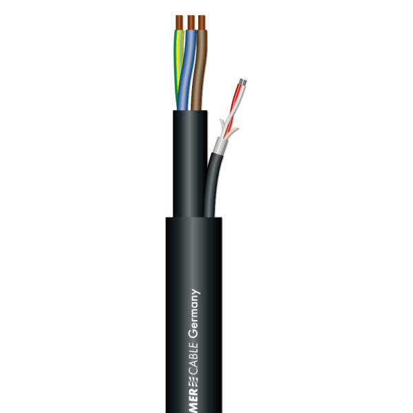 SC-Monolith 1; power: 3 x 1,50 mm²; DMX: 2 x 0,25 mm²; PVC Ø 12,40 mm; black