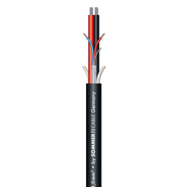 SC-Kolorith MINI; audio: 1 x 2 x 0,25 mm²; power: 2 x 1,00 mm²; PVC Ø 6,50 mm; black