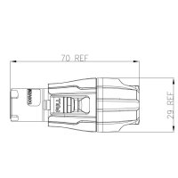 Power cable connector blue input 230 V 20 A.